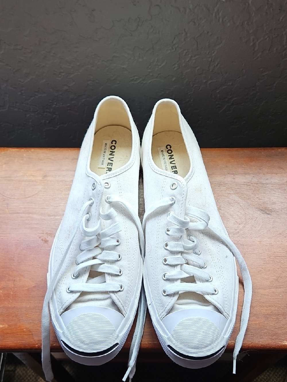 Jack Purcell Converse White Canvas Low-Top Sneakers - Classic Lace-Up